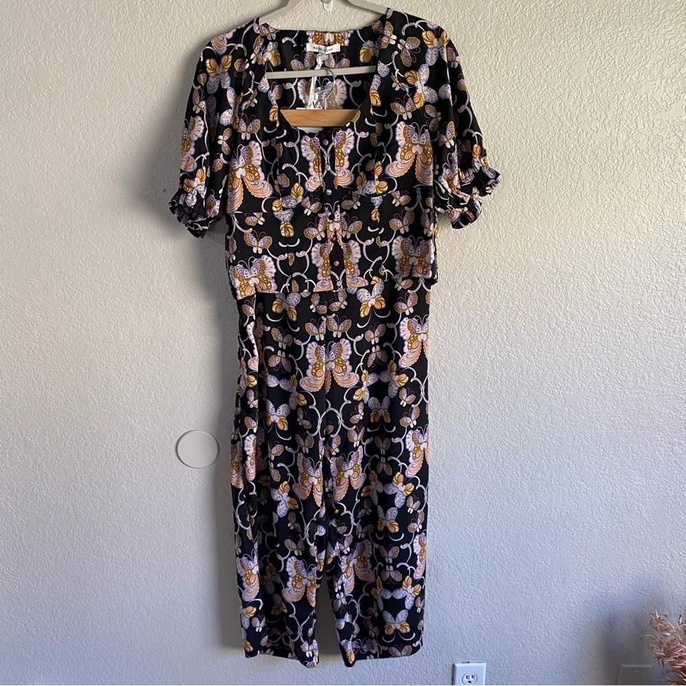 Rose and Olive Butterfly Top and Pant Set Medium